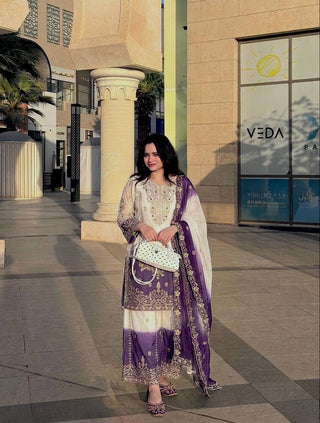 Dual Tone Embroidered Palazzo Suit Set ClothsVilla