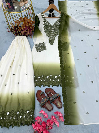 Dual Tone Embroidered Palazzo Suit ClothsVilla