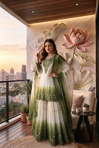 Dual Tone Embroidered Palazzo Suit ClothsVilla