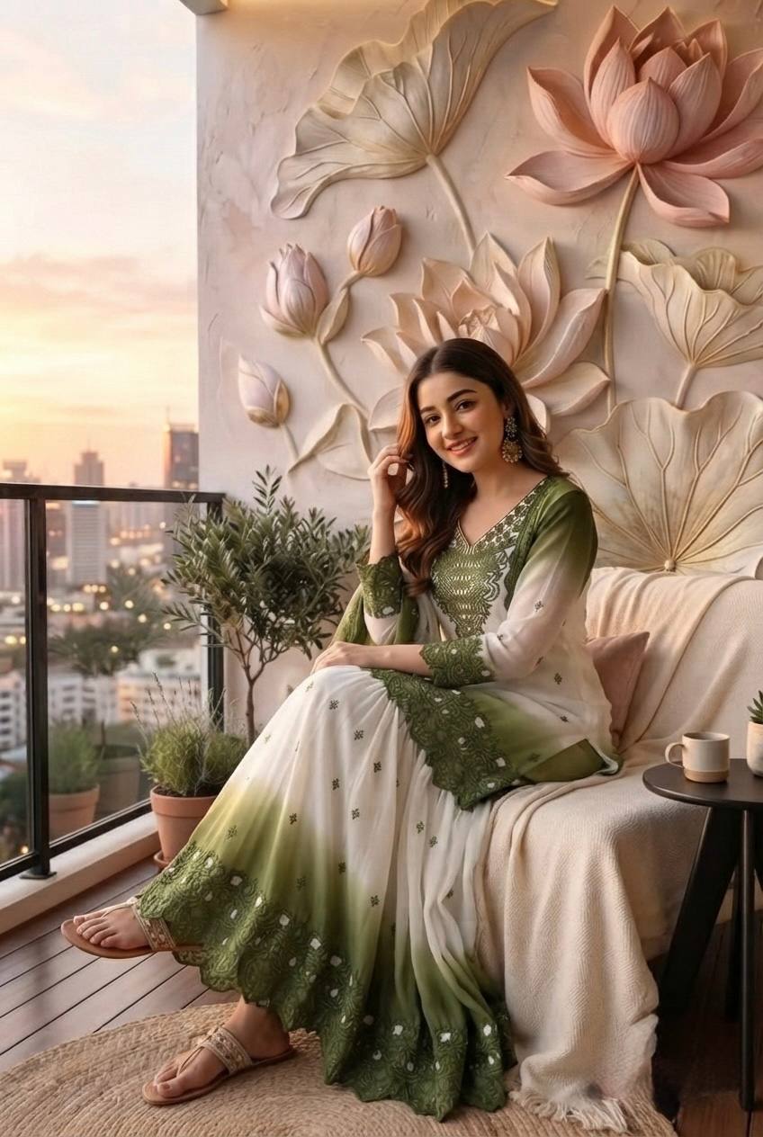 Dual Tone Embroidered Palazzo Suit ClothsVilla