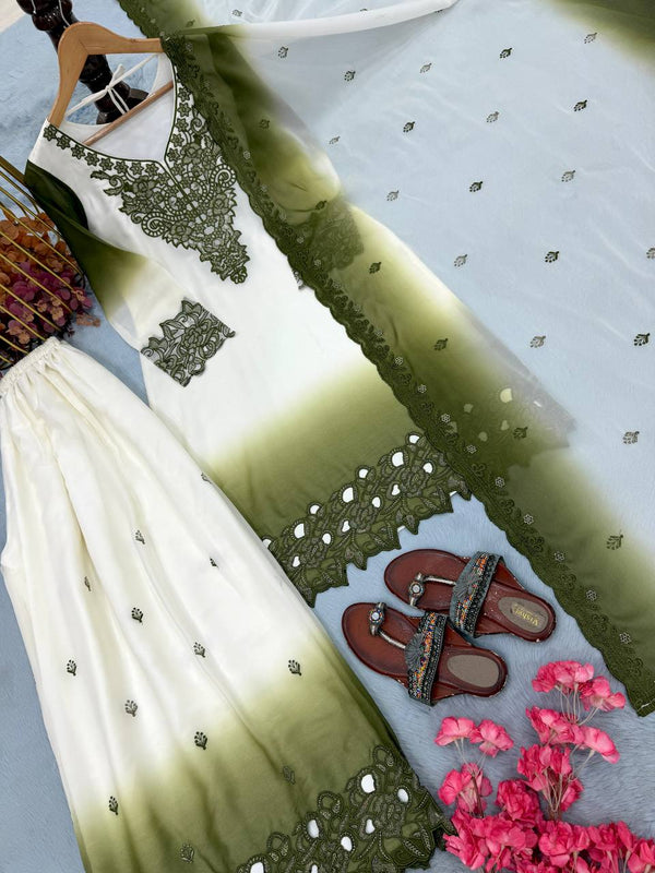 Dual Tone Embroidered Palazzo Suit ClothsVilla