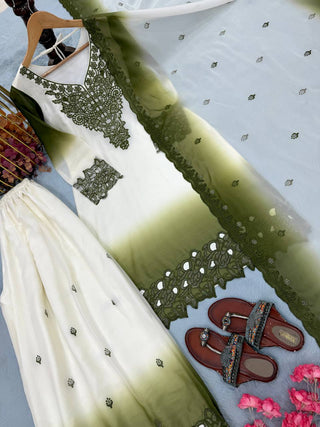 Dual Tone Embroidered Palazzo Suit ClothsVilla