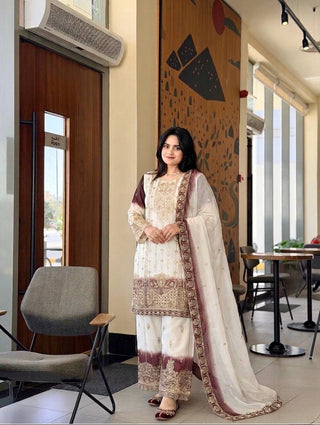 Dual Tone Georgette Palazzo Suit Set ClothsVilla