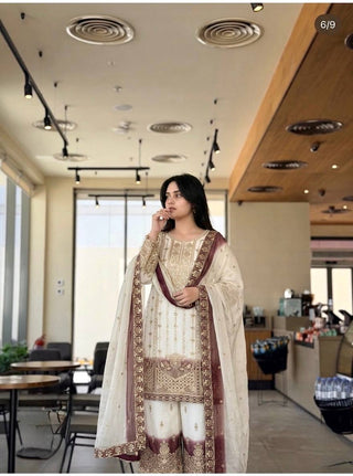 Dual Tone Georgette Palazzo Suit Set ClothsVilla