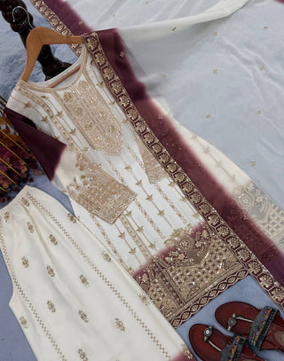 Dual Tone Georgette Palazzo Suit Set ClothsVilla