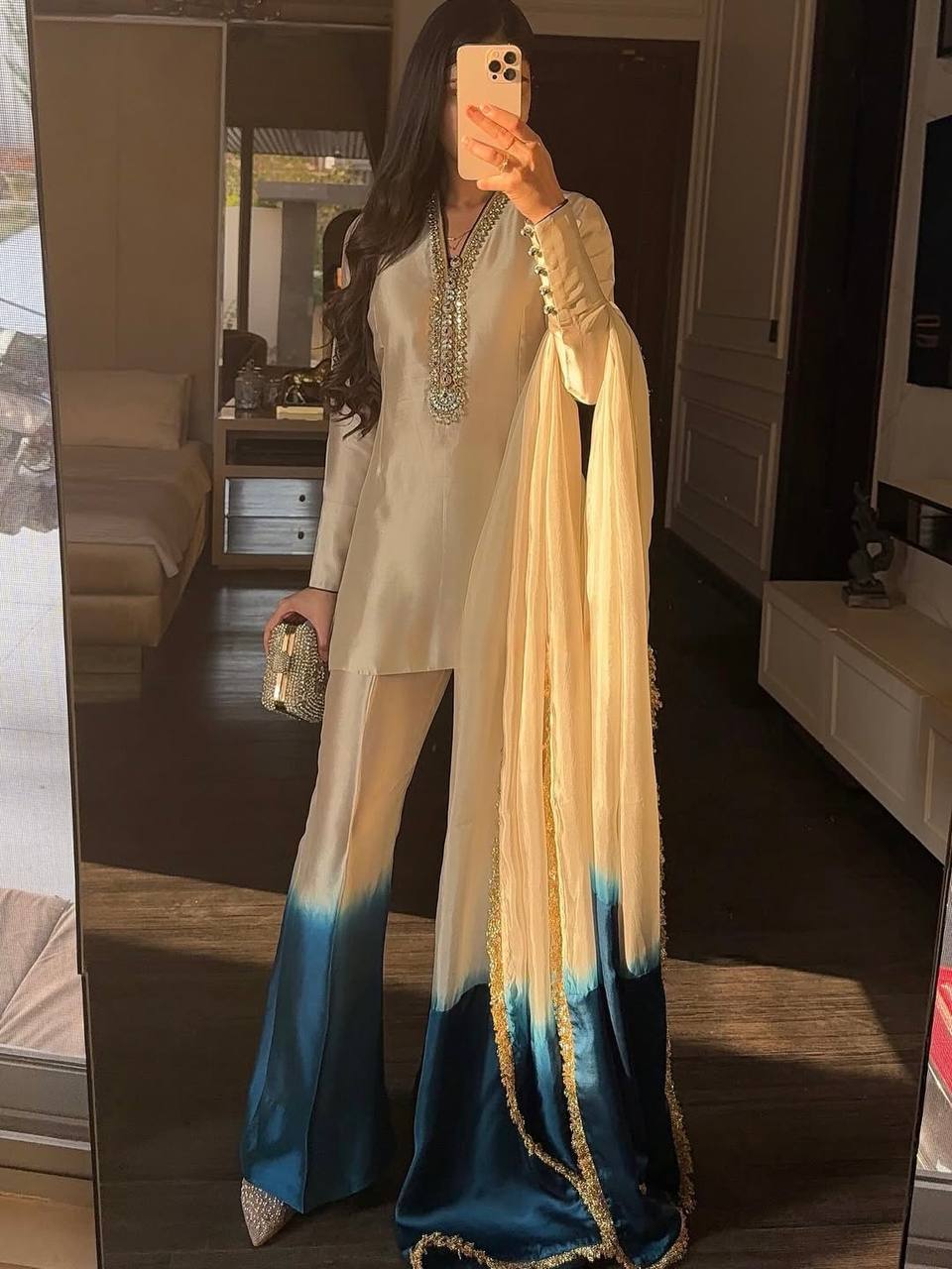 Dual Tone Palazzo & Dupatta ClothsVilla