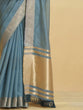 Load image into Gallery viewer, Dusty Blue Graceful Woven Handloom Pure Cotton Saree with Chanderi Cotton Clothsvilla