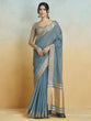 Load image into Gallery viewer, Dusty Blue Graceful Woven Handloom Pure Cotton Saree with Chanderi Cotton Clothsvilla