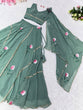 Load image into Gallery viewer, Dusty Blue Hand-Painted Georgette Draped Dupatta Lehenga Set Clothsvilla