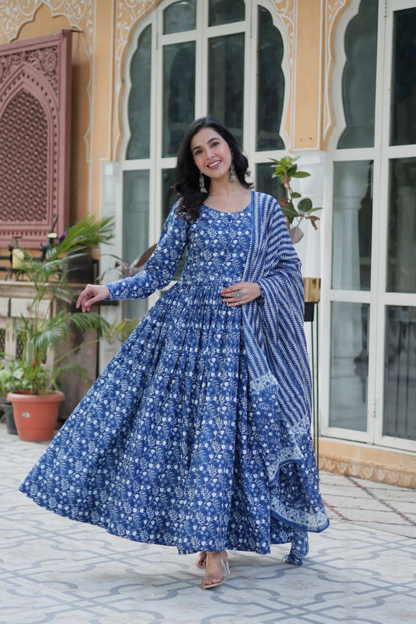 Dusty Blue Premium Readymade Kurti with Pant & Dupatta Set – Elegant & Comfortable! Clothsvilla