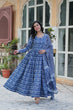 Load image into Gallery viewer, Dusty Blue Premium Readymade Kurti with Pant &amp; Dupatta Set – Elegant &amp; Comfortable! Clothsvilla