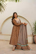 Load image into Gallery viewer, Light Brown Brown Designer Maslin Digital Print Anarkali Suit with Matching Pants &amp; Dupatta ClothsVilla