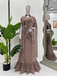Load image into Gallery viewer, Dusty Brown Ready-to-Wear Lehenga Saree – Effortless Elegance ClothsVilla