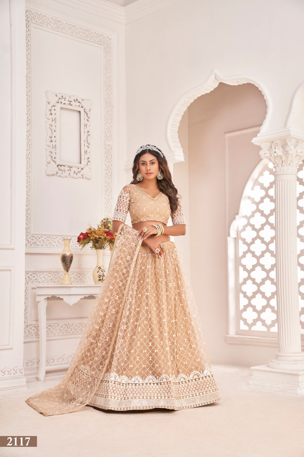 Dusty Chiqu Elegant Butterfly Net Lehenga Set Clothsvilla