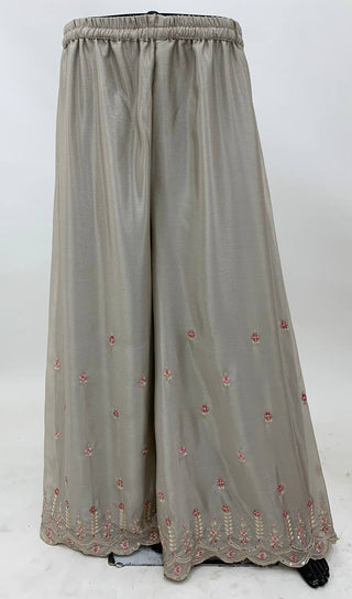 Light Brown Elegant Chinon Embroidered Suit Set with Dupatta ClothsVilla