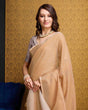 Load image into Gallery viewer, Dusty Orange Elegant Solid Saree with Zari Border – Timeless Grace ClothsVilla