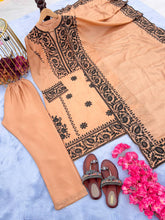 Load image into Gallery viewer, Dusty Orange Premium Designer Party Wear Top, Bottom &amp; Dupatta Set Clothsvilla