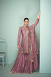 Load image into Gallery viewer, Dusty Pink Elegant Embroidered Chinon Suit Set Clothsvilla