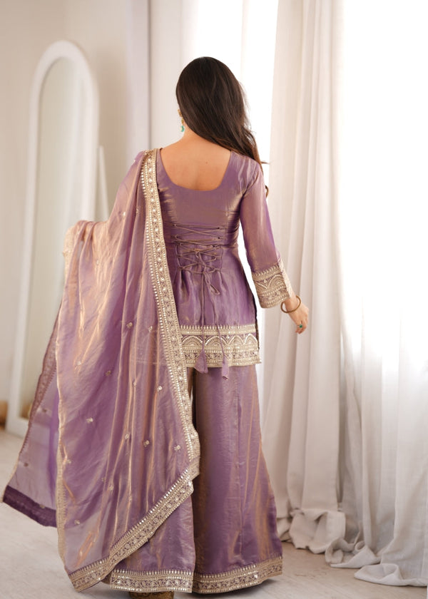 Dusty Pink Trendy Silk Palazzo Set ClothsVilla