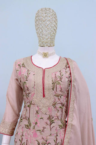 Dusty Purple Chinon Embroidered Suit Set with Dupatta – Fully Stitched ClothsVilla