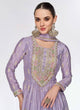 Load image into Gallery viewer, Dusty Purple Elegant Embroidered Chinon Gown with Dupatta ClothsVilla
