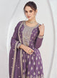 Load image into Gallery viewer, Dusty Purple Exquisite Embroidered Chinon Suit Set with Matching Dupatta ClothsVilla