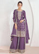 Load image into Gallery viewer, Dusty Purple Exquisite Embroidered Chinon Suit Set with Matching Dupatta ClothsVilla