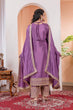 Load image into Gallery viewer, Dusty Purple Premium Designer Readymade Chinon Silk Top, Plazzo &amp; Dupatta Set – Party Wear Elegance