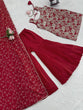 Load image into Gallery viewer, Dusty Red Premium Simmer Silk Sharara Set with Dupatta – Thread &amp; Sequin Work | Fully Stitched ClothsVilla