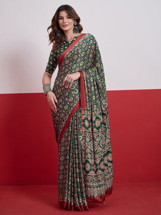 Elakshi Mirror Work Semi Modal Saree for Wedding & Party Wear ClothsVilla
