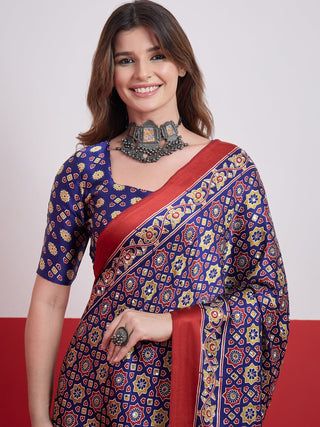 Elakshi Mirror Work Semi Modal Saree for Wedding & Party Wear ClothsVilla