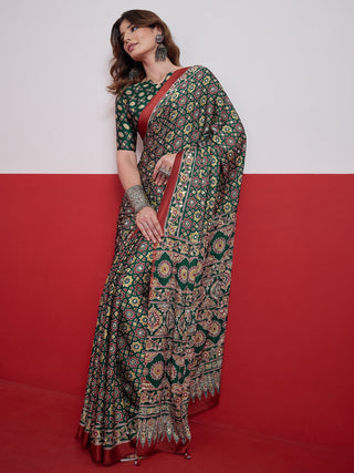 Elakshi Mirror Work Semi Modal Saree for Wedding & Party Wear ClothsVilla