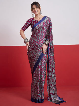 Elakshi Mirror Work Semi Modal Saree for Wedding & Party Wear ClothsVilla