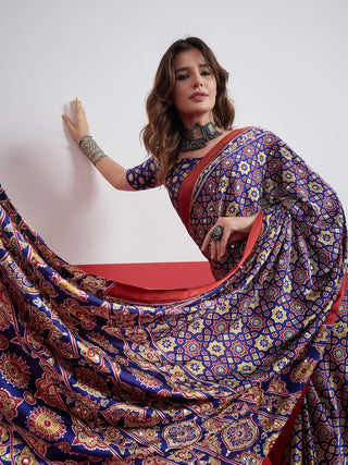 Elakshi Mirror Work Semi Modal Saree for Wedding & Party Wear ClothsVilla