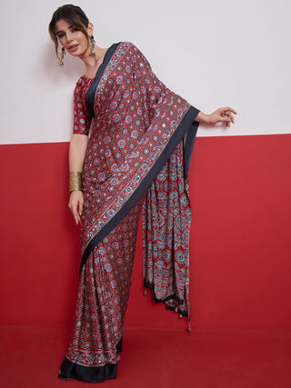 Elakshi Mirror Work Semi Modal Saree for Wedding & Party Wear ClothsVilla
