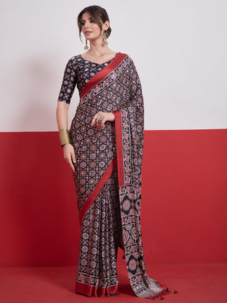 Elakshi Mirror Work Semi Modal Saree for Wedding & Party Wear ClothsVilla