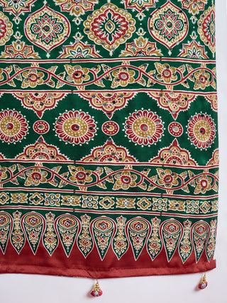 Elakshi Mirror Work Semi Modal Saree for Wedding & Party Wear ClothsVilla