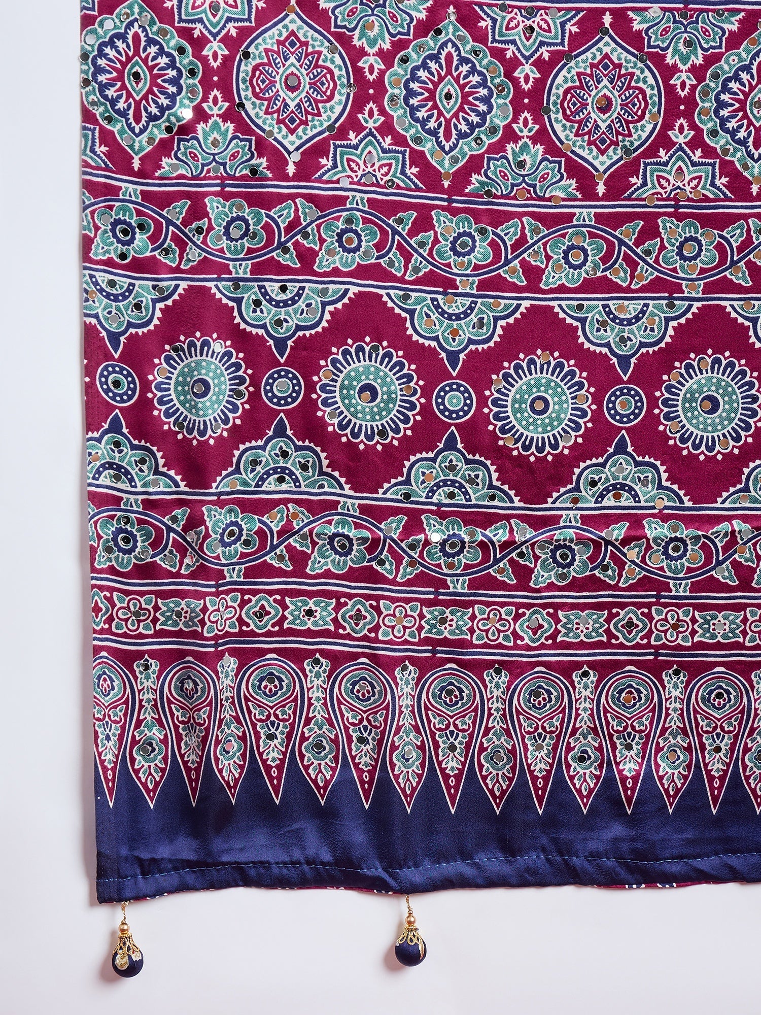 Elakshi Mirror Work Semi Modal Saree for Wedding & Party Wear ClothsVilla