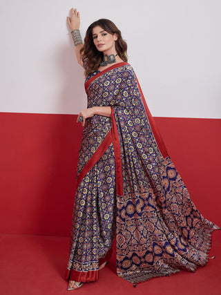Elakshi Mirror Work Semi Modal Saree for Wedding & Party Wear ClothsVilla