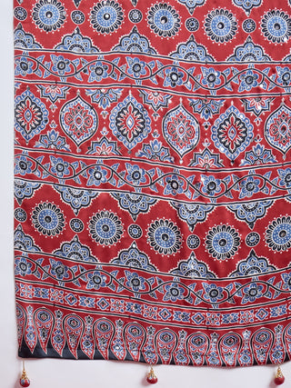 Elakshi Mirror Work Semi Modal Saree for Wedding & Party Wear ClothsVilla