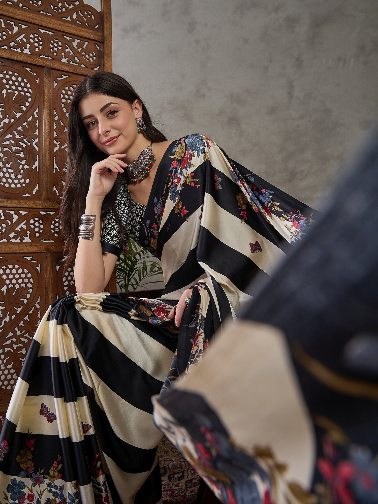 Elaria Contemporary Semi Modal Saree for Special Occasions ClothsVilla
