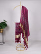 Load image into Gallery viewer, Elegant Bandhej Pure Gaji Silk Dupatta – Digital Print with Tassels ClothsVilla