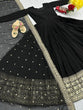 Load image into Gallery viewer, Elegant Black Embroidered Georgette Gown Set ClothsVilla