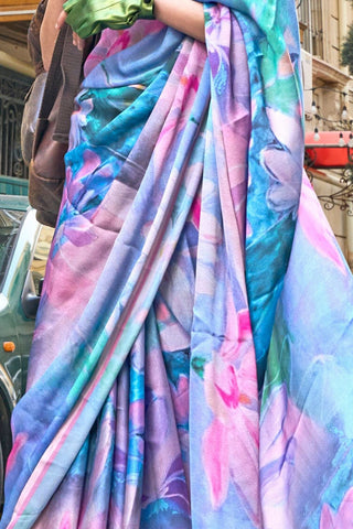 Elegant Bollywood Satin Printed Saree – Party & Festive Wear ClothsVilla