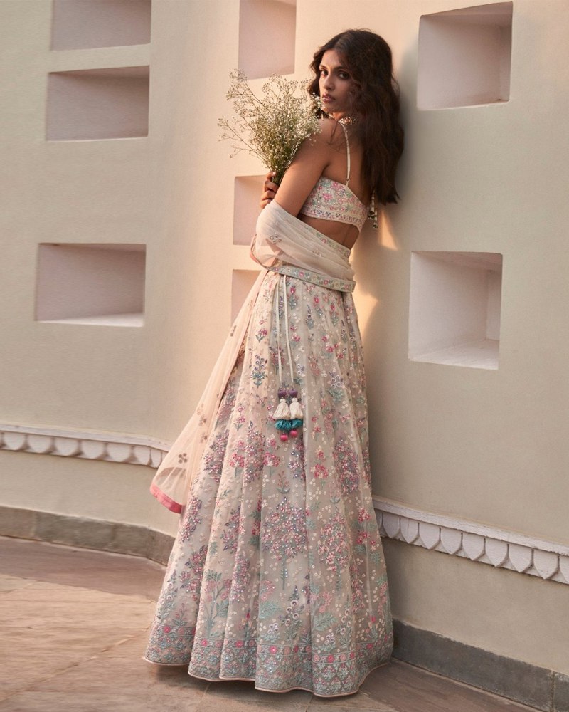 Elegant Georgette Lehenga Choli Set with Thread Embroidery and Sequined Dupatta ClothsVilla