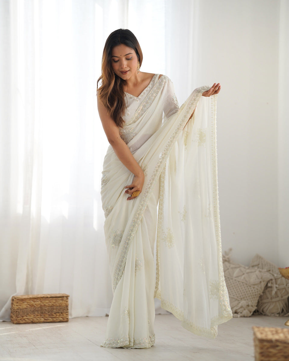 Rajrani Shwetambara Space Silk Saree