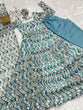 Load image into Gallery viewer, Elegant Light Blue Zigzag Print Anarkali Set with Dupatta – Perfect for Festivities &amp; Weddings