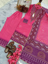 Load image into Gallery viewer, Elegant Pink Designer Party Wear Chinon Silk Top, Palazzo &amp; Dupatta Set Clothsvilla