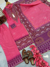 Load image into Gallery viewer, Elegant Pink Designer Party Wear Chinon Silk Top, Palazzo &amp; Dupatta Set Clothsvilla