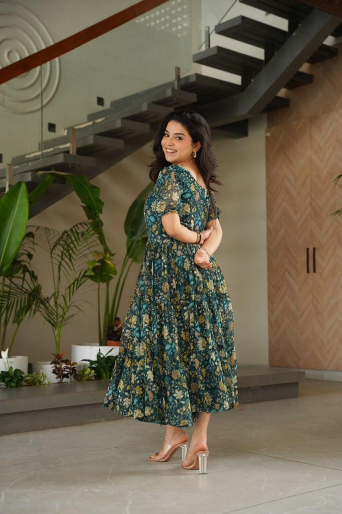 Elegant Printed Faux Georgette Gown ClothsVilla